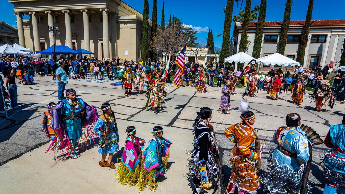 Media masthead - Redlands campus Powwow native programs event